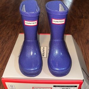 Worn Hunter rain boots glitter purple size us7